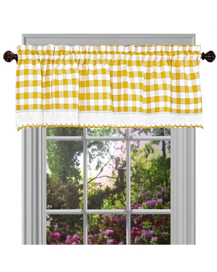 Buffalo Check Window Curtain Valance image number 1