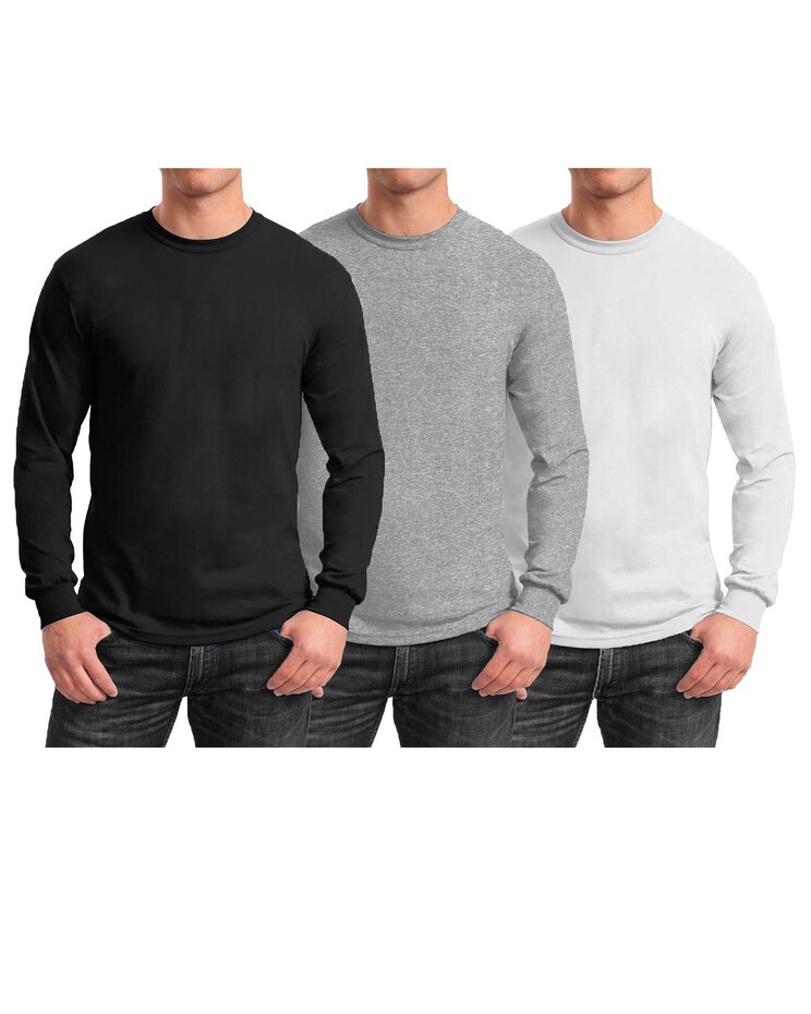 Men's Long Sleeve Crew Neck Tee-3 Pack image number 1