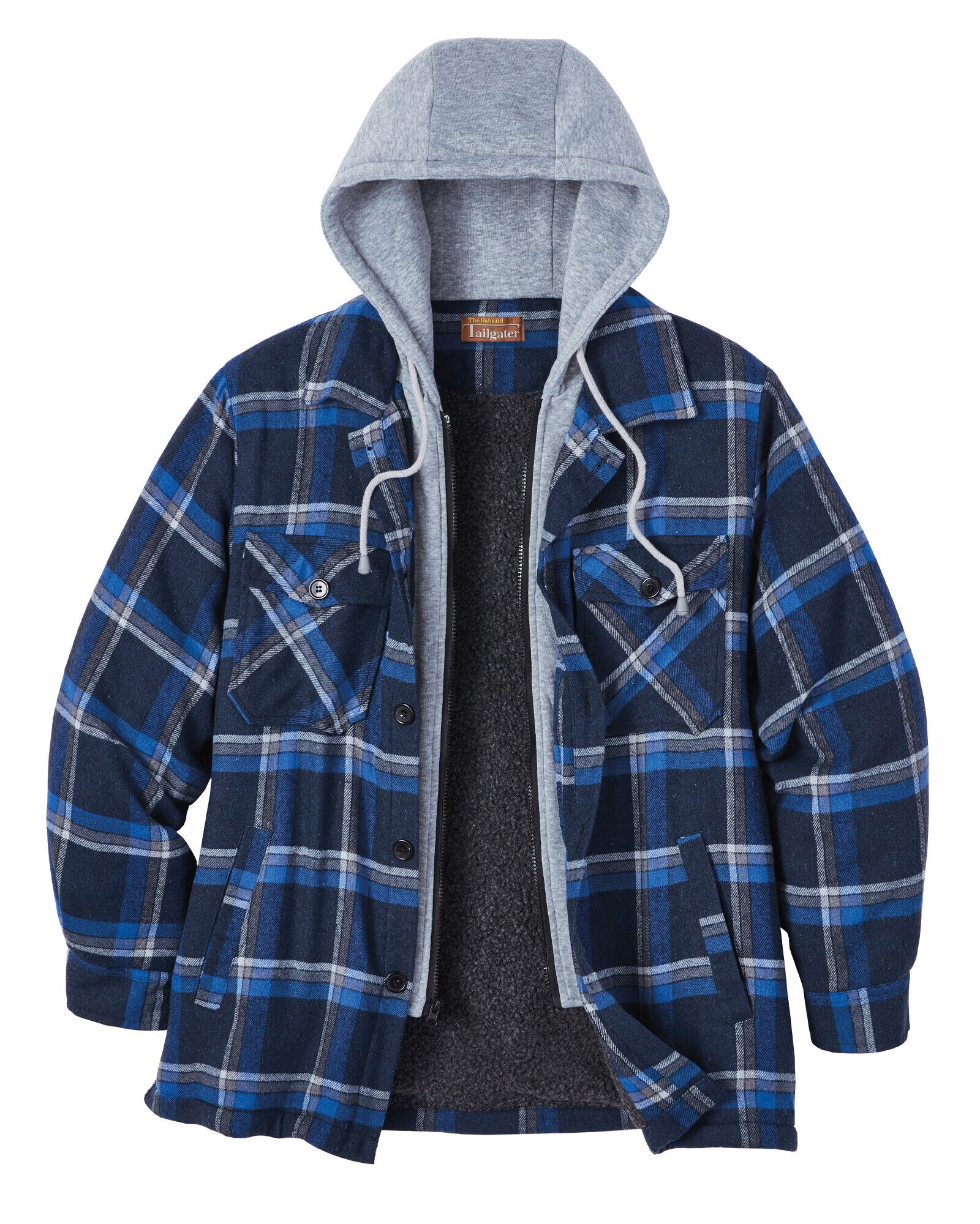 Haband Tailgater Sherpa Lined Men s Flannel Jacket Blair