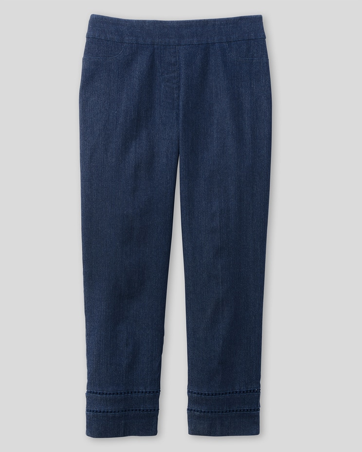 SlimSation Lace-Inset Cropped Pants image number 3