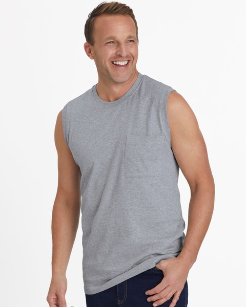 John Blair Everyday Jersey Knit Sleeveless Pocket Tee