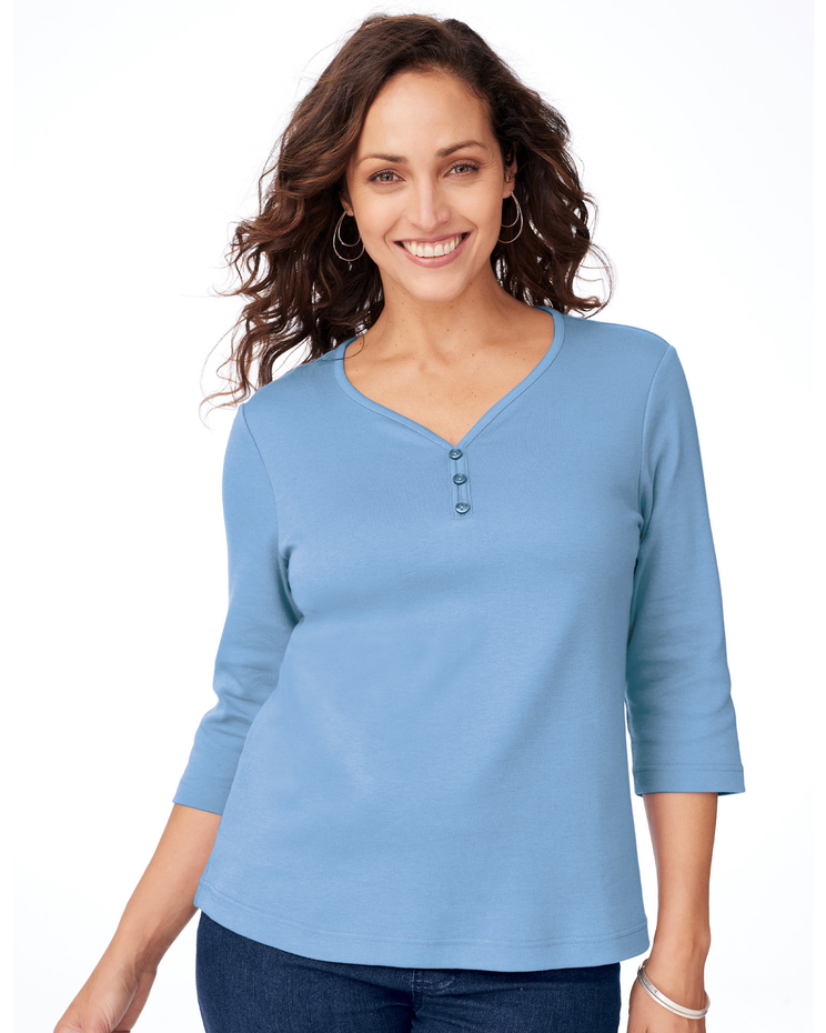 Essential Knit Sweetheart Neckline Tee image number 1