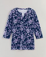 Essential Knit Three-Quarter Sleeve Henley thumbnail number 1