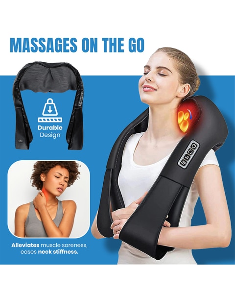 3D Shiatsu Heating Neck & Back Wrap Massager