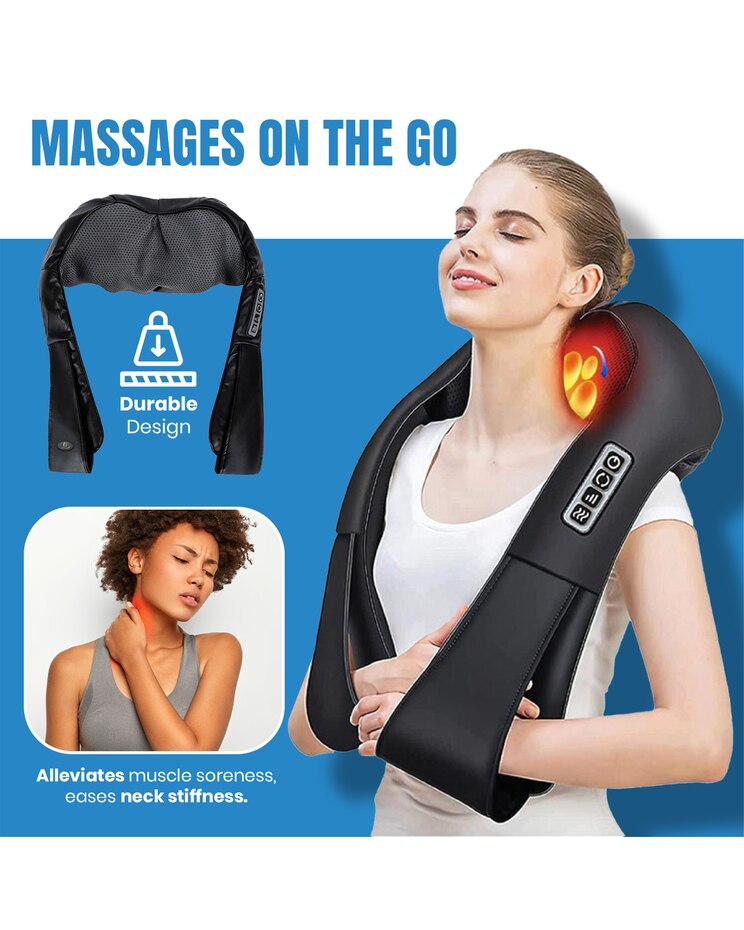 3D Shiatsu Heating Neck & Back Wrap Massager image number 2