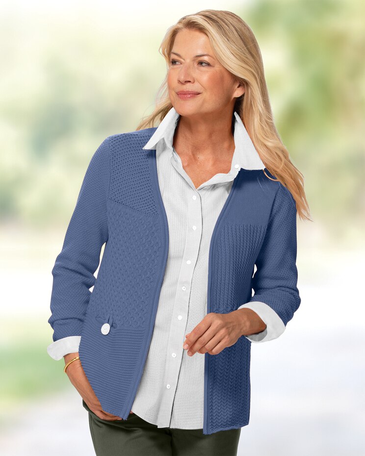 Bayside Cotton Mixed-Stitch Cardigan image number 1
