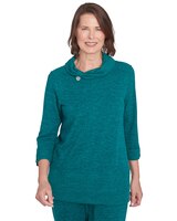 Alfred Dunner® French Quarter Spliced Ribbed Cowl Collar Sweater thumbnail number 1