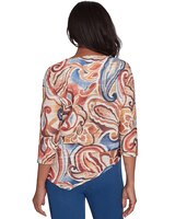 Alfred Dunner® Harvest Moon Watercolor Paisley Crew Neck Top thumbnail number 3
