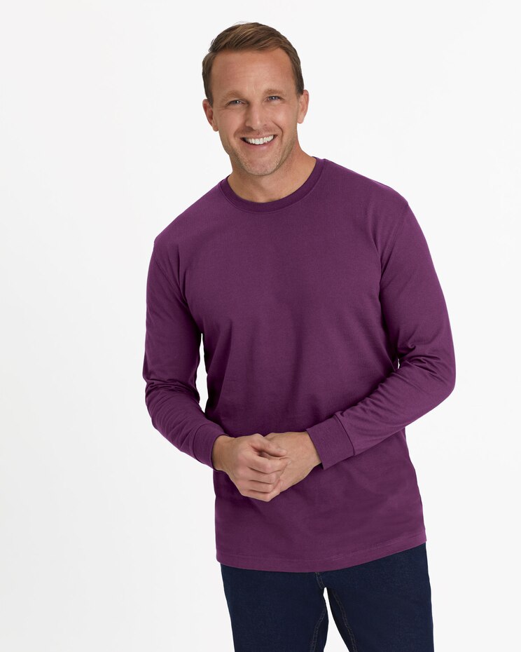 John Blair Everyday Jersey Knit Long-Sleeve No-Pocket Crew Neck Tee image number 1
