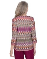 Alfred Dunner® Wine Country Chevron Textured Crew Neck Top thumbnail number 3
