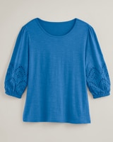Eyelet Textured Slub Knit Top thumbnail number 1