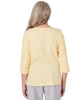 Alfred Dunner® Charleston Three Quarter Sleeve Top with Embroidered Floral Details thumbnail number 2