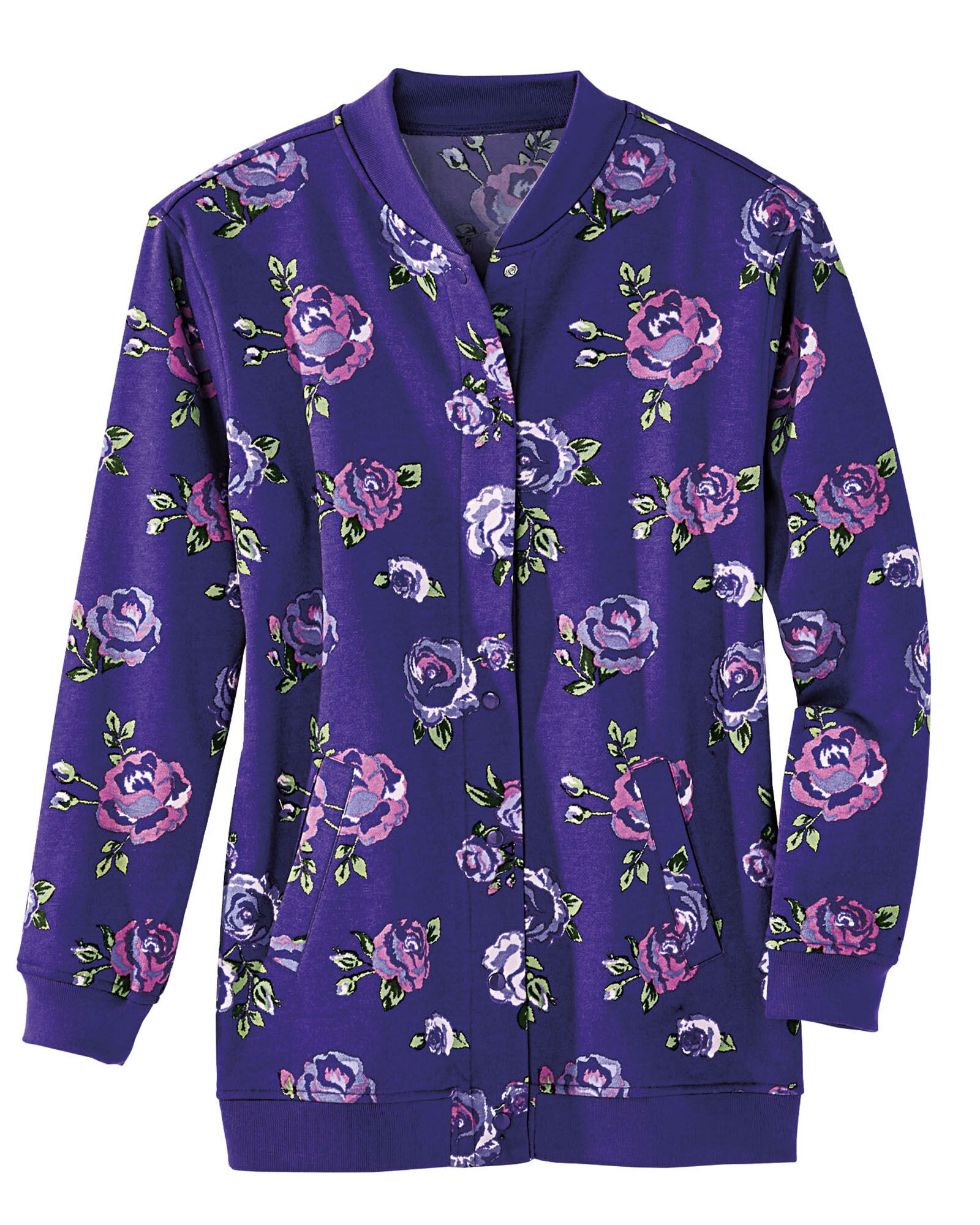 Haband Women s Snap It Up TM Fleece Jacket Print Blair