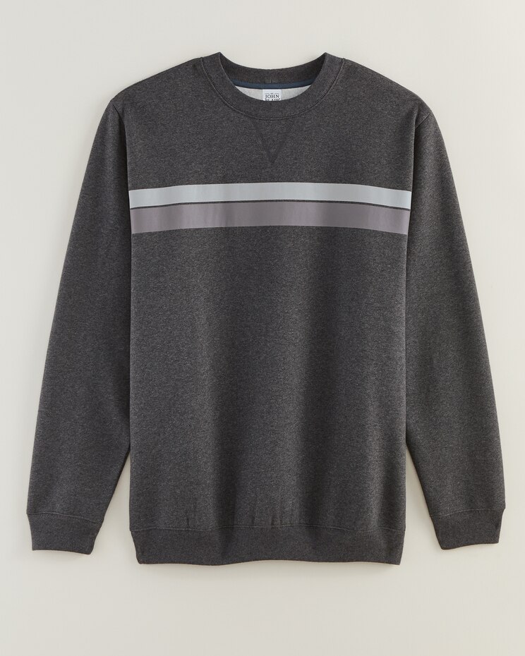 John Blair® Supreme Fleece Long-Sleeve Stripe Sweatshirt image number 1