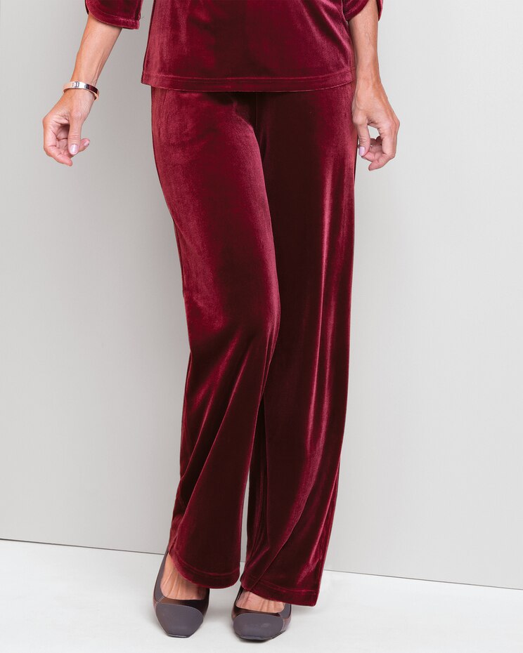 Stretch Velvet Pull-On Pants image number 1