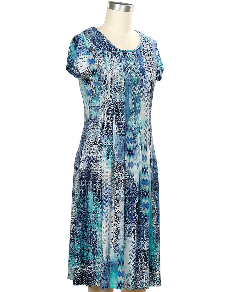 Southern Lady Cap Sleeve Kimberly Print Dress image number 1