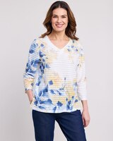 Alfred Dunner® Flower Power Floral Texture Knit Top thumbnail number 1