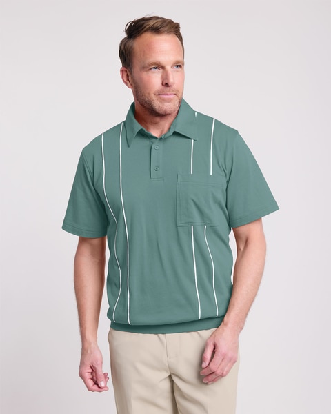 John Blair Piped Banded-Bottom Polo