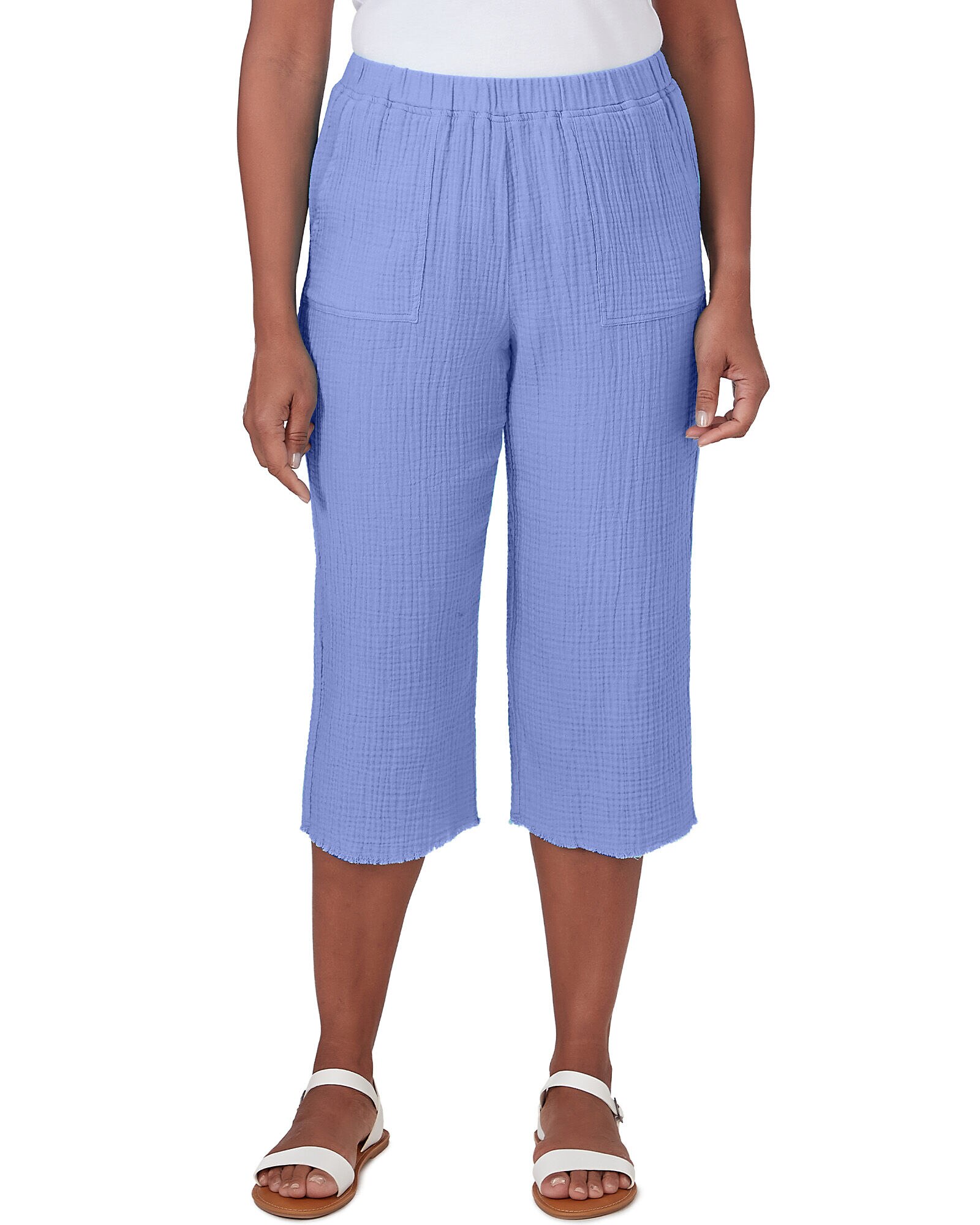 Alfred Dunner Summer Breeze Double Gauze Capri Pant