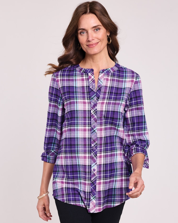 Super-Soft Plaid Flannel Tunic image number 1