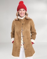 Stand-Collar Faux-Sherpa Coat thumbnail number 1