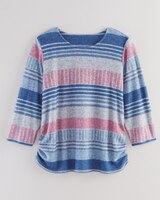Alfred Dunner® Casual Fridays Watercolor Biadere Top thumbnail number 2