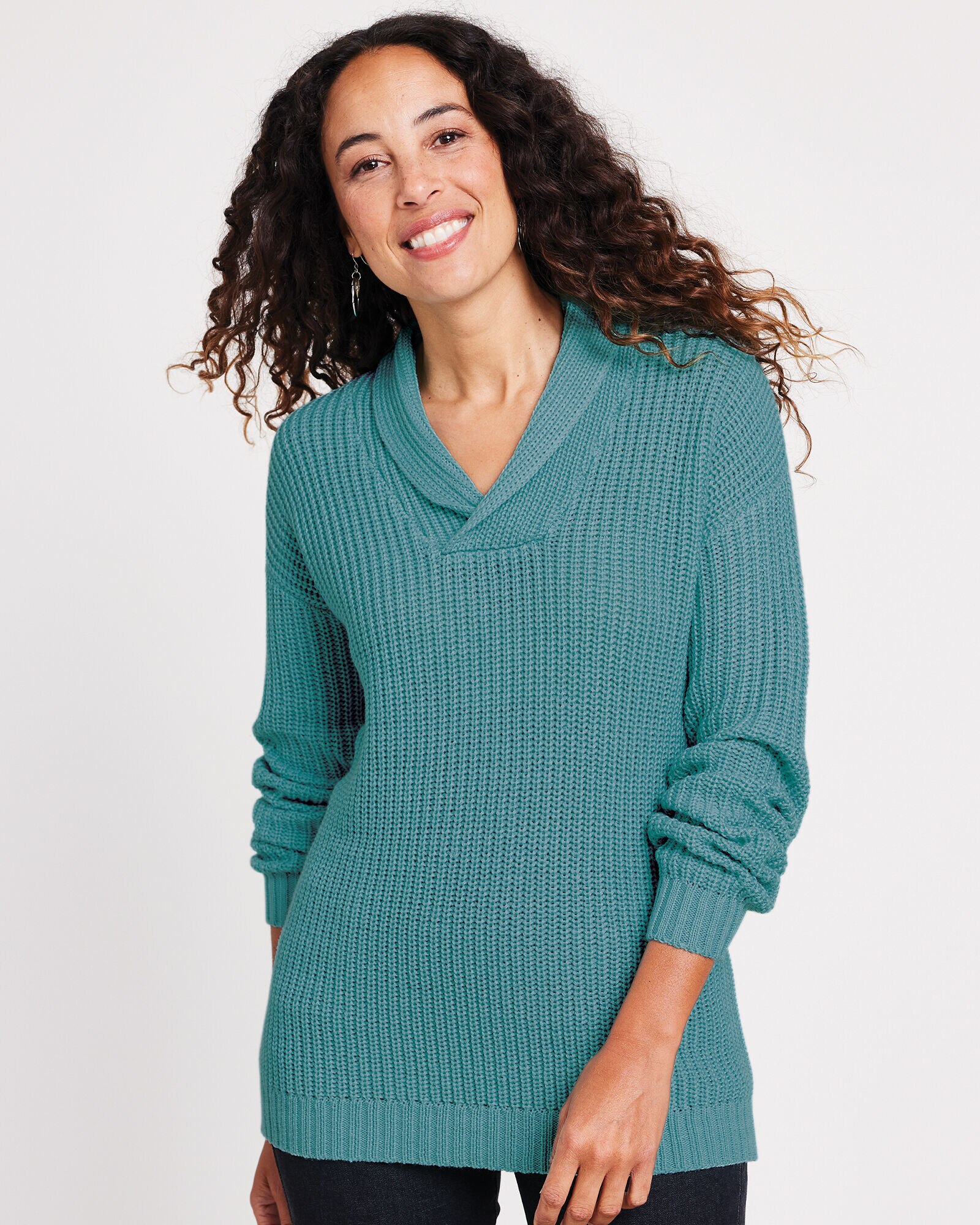 Shawl collar sweater womens 2025