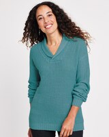 Shaker Shawl Collar Sweater thumbnail number 1