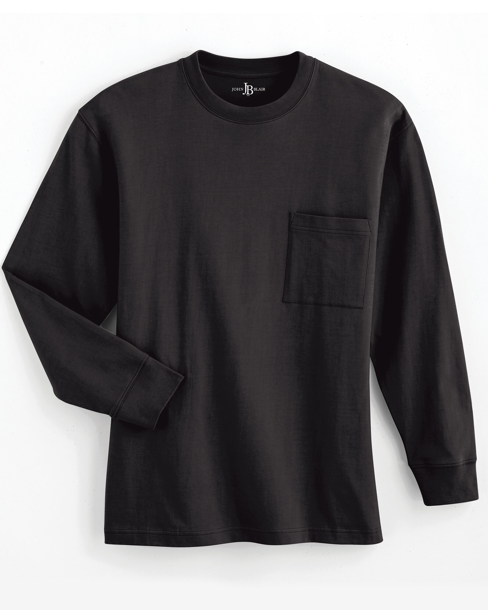 John Blair Everyday Jersey Knit Long Sleeve Pocket Tee Blair