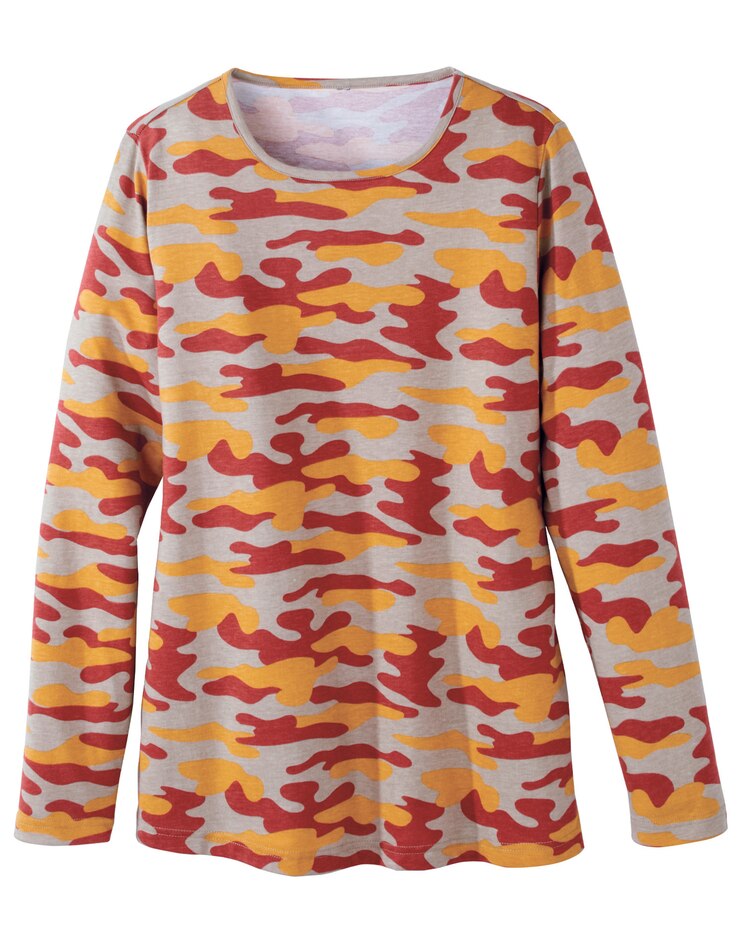 Haband Women’s Essential Long Sleeve Crew Neck Tee, Solid & Print image number 1