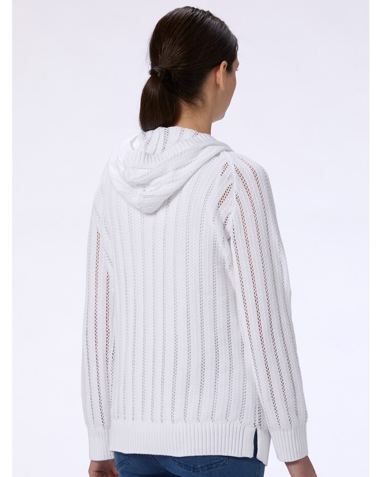 Pointelle Hoodie Sweater image number 2