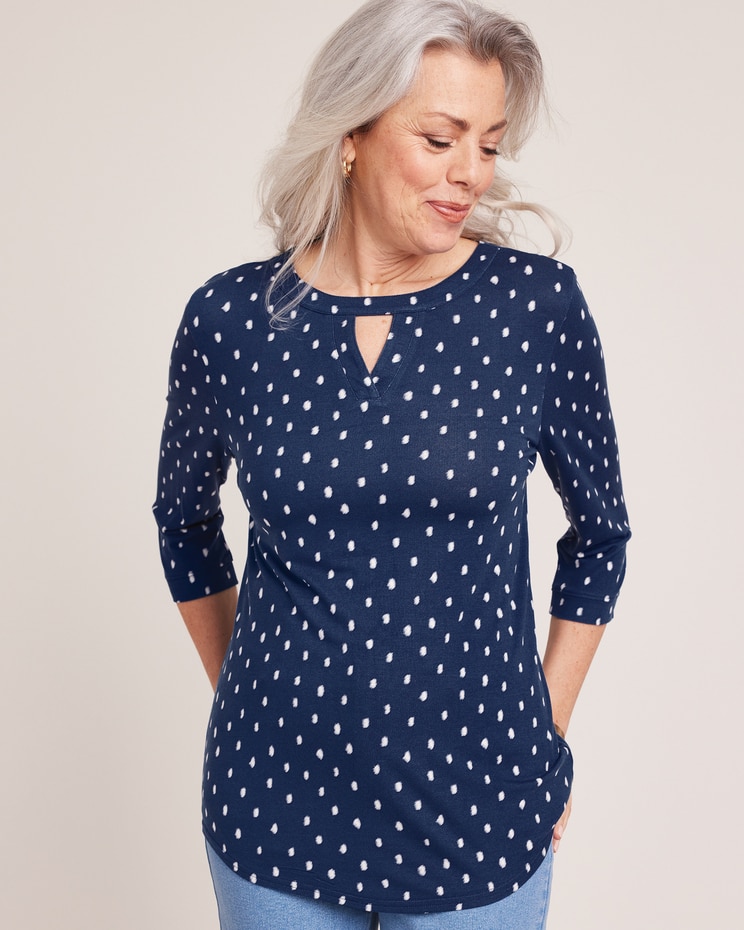 Knit Crepe Blouse image number 1