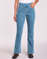 DenimEase™ Flat Waist Bootcut Jeans thumbnail number 1