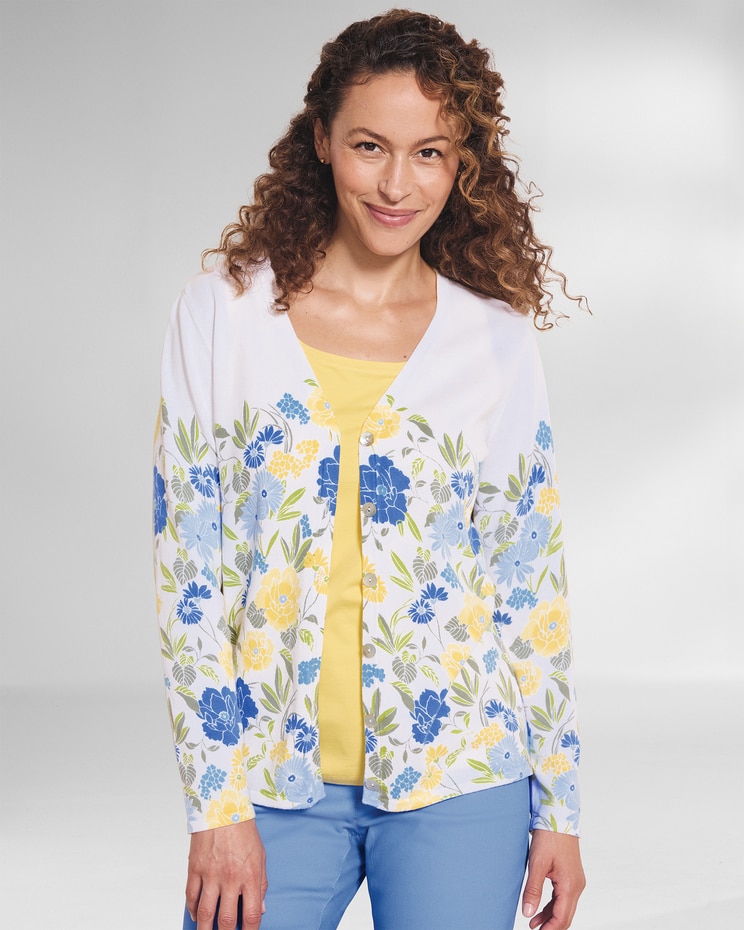 Zen Garden Floral-Print Cardigan image number 1