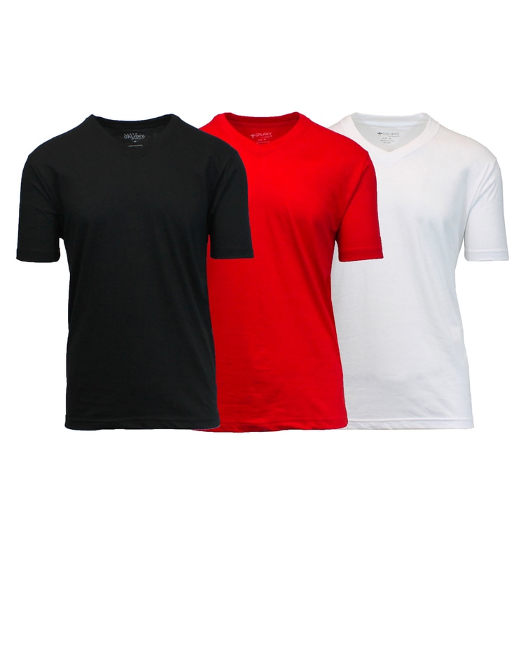 Galaxy By Harvic Men's Short Sleeve V-Neck T-Shirt - 3 Pack image number 1