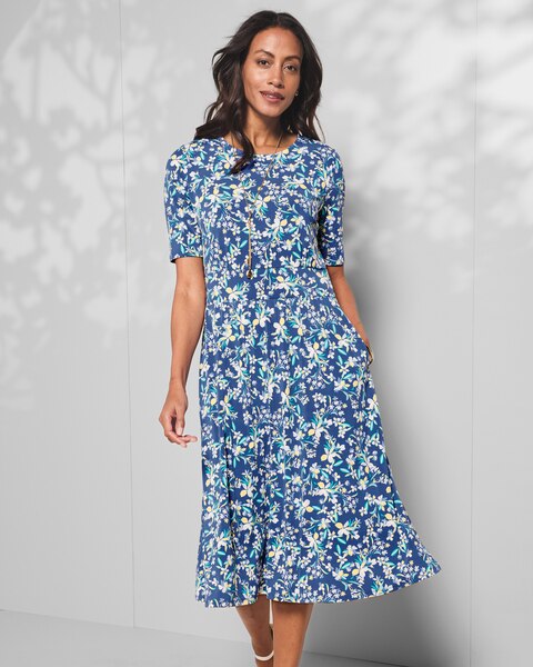 Carefree Knit Scattered Floral Knit Dress