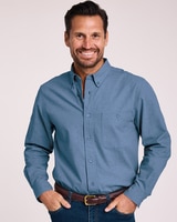 John Blair® Long-Sleeve Donegal Button-Down Shirt thumbnail number 1