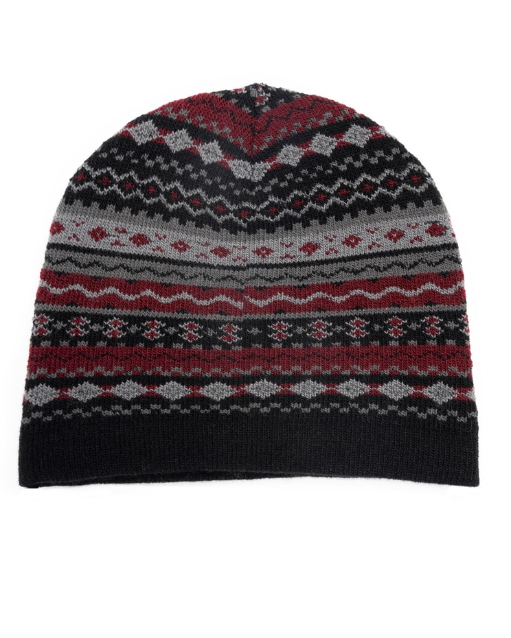 MUK LUKS Pattern Heat Retainer Beanie image number 1