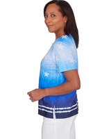 Alfred Dunner® All American Tie Dye Stars Short Sleeve Tops thumbnail number 4