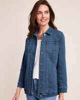 DenimEase™ Long Denim Jacket thumbnail number 1