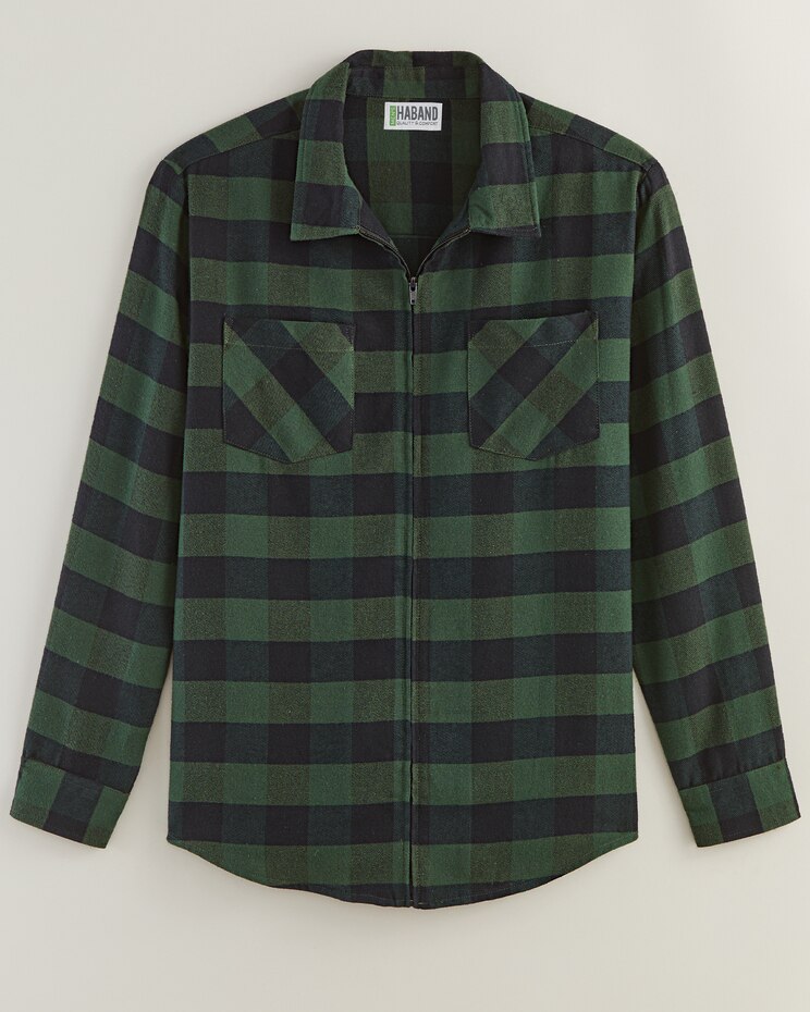 Haband Zip-Front Flannel Shirt image number 1