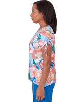 Alfred Dunner® Neptune Beach Whimsical Floral Top with Side Ties thumbnail number 4
