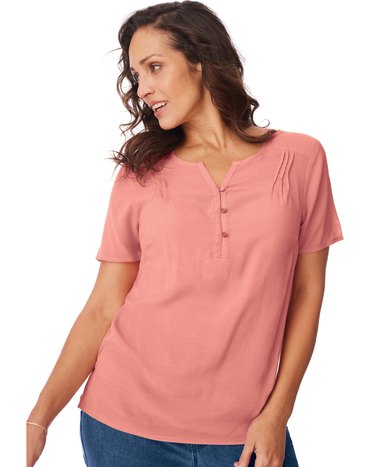 Short-Sleeve Rayon Top image number 1