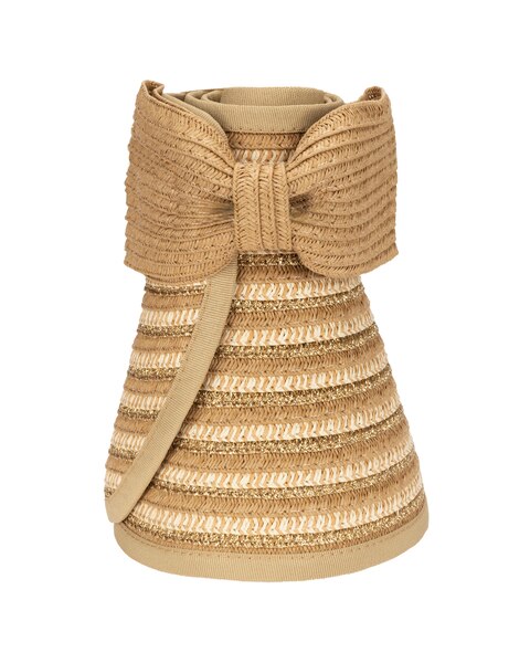 Mixed Paper And Gold Lurex Ultrabraid Visor Hat