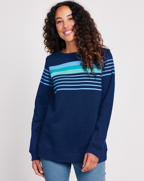 Boat Neck Fleece Sweatshirt