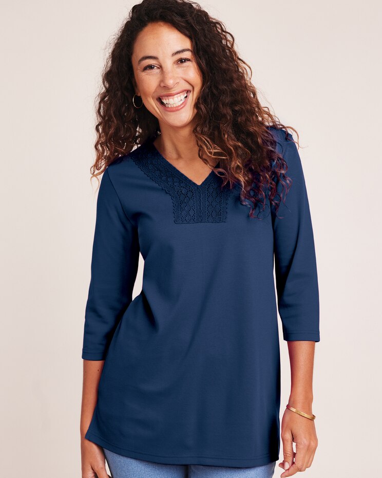 Lace Trim Pullover Tunic image number 2