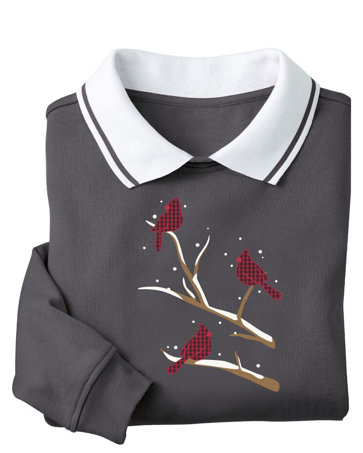 Haband Women’s Embroidered Fleece Sweatshirt image number 1