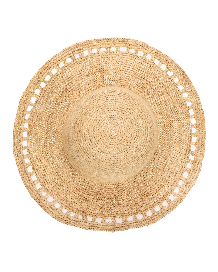 Isla - Womens Crochet Raffia Round Crown Sun Hat image number 3