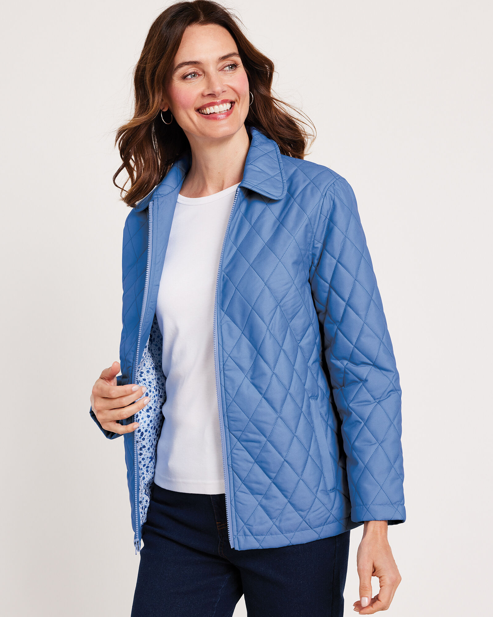 Quilted Zip Front Coat