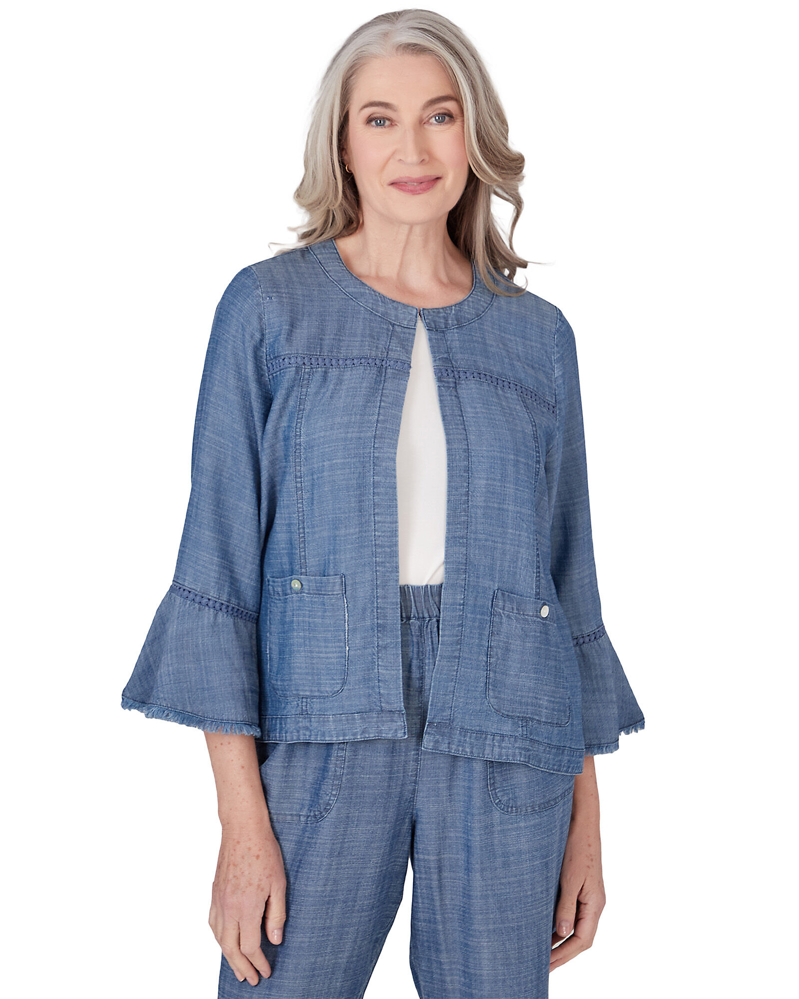 Alfred Dunner Blue Bayou Chambray Jacket Blair